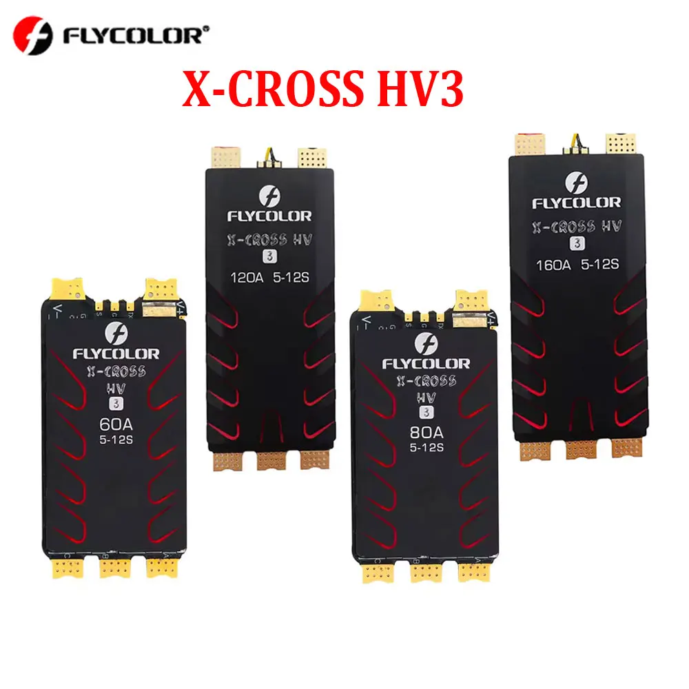 FLYCOLOR X-CROSS HV3 60A-160A ESC, 5-12S BLHeli-32 64MHz 32-Bit High Voltage Speed Controller with Dshot Proshot for FPV Drone
FLYCOLOR X-CROSS HV3 60A-160A ESC, 5-12S BLHeli-32 64MHz 32-Bit High Voltage Speed Controller with Dshot Proshot for FPV Drone