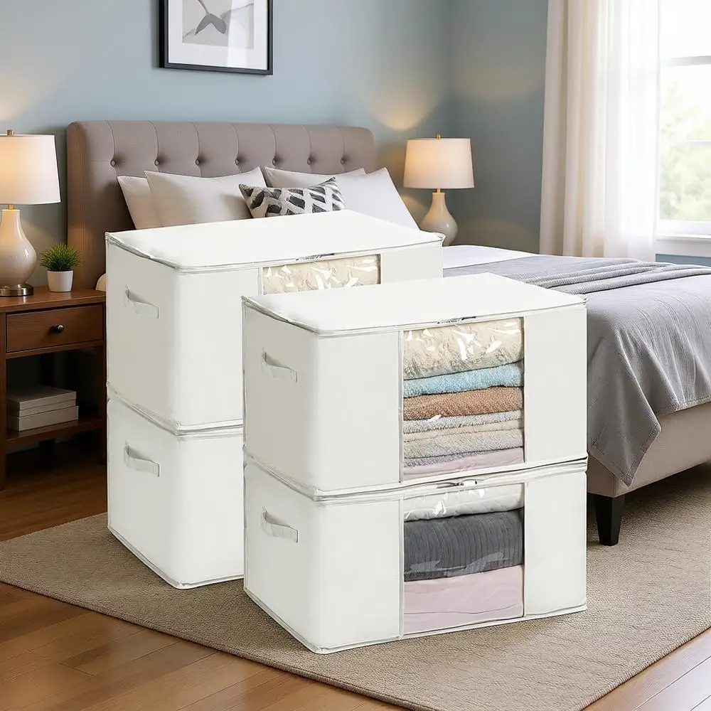 Прозрачные хлопковые сумки на молнии для хранения сезонной одежды и постельного белья, 23,6x15,7x13,8, набор из 4 штук, бежевый цвет
Прозрачные хлопковые сумки на молнии для хранения сезонной одежды и постельного белья, 23,6x15,7x13,8, набор из 4 штук, бежевый цвет