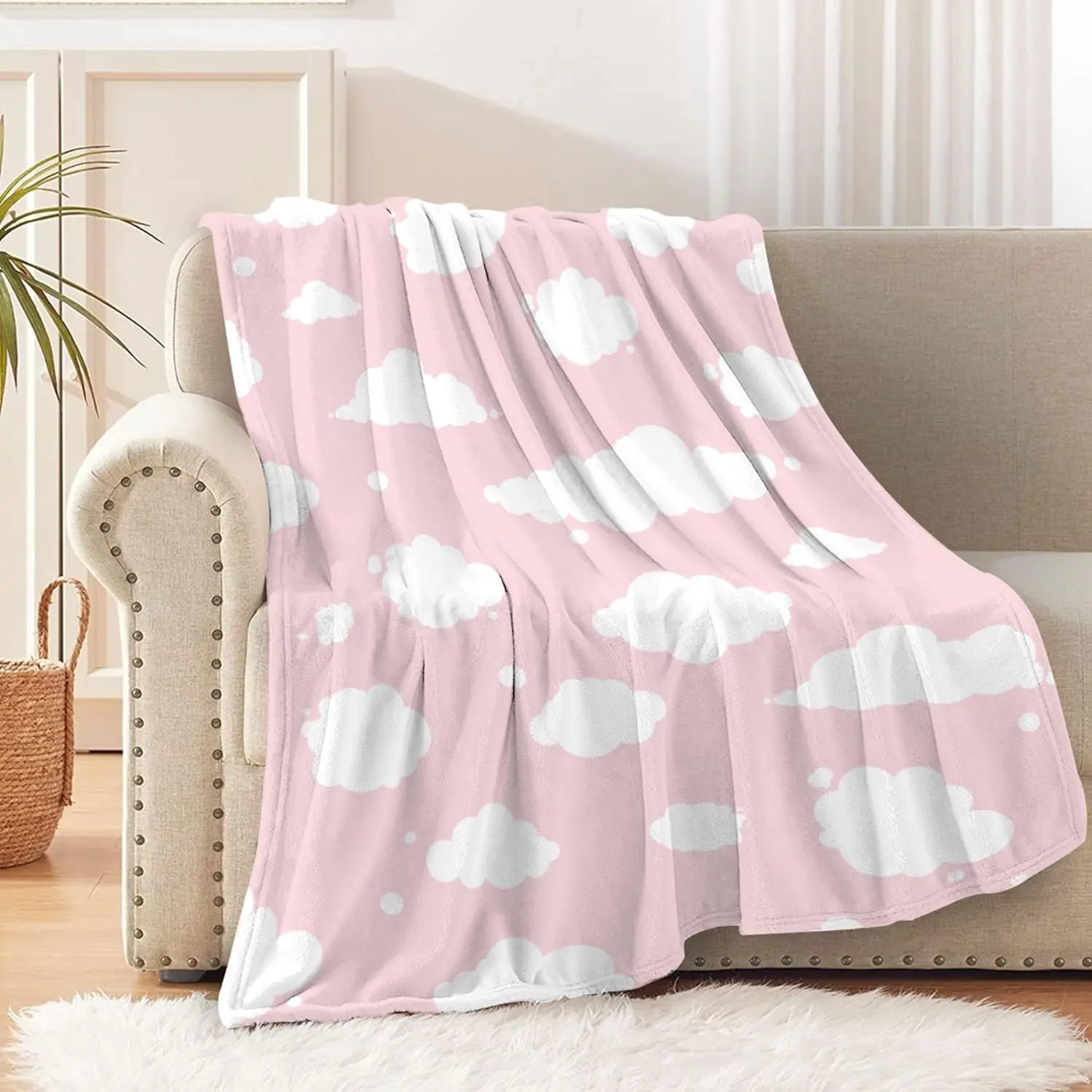 Cute Cloud Print Fleece Throw Blanket for Kids Boys and Girls, Soft Lightweight Cozy Warm Flannel Blanket for Toddler Bed
Cute Cloud Print Fleece Throw Blanket for Kids Boys and Girls, Soft Lightweight Cozy Warm Flannel Blanket for Toddler Bed