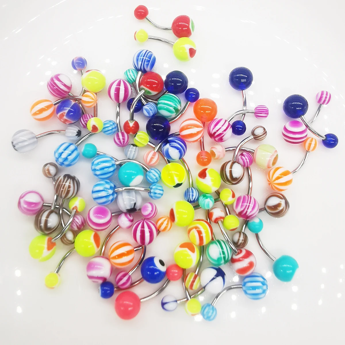 50 Pieces/set of Randomly Colored Women Men Fashion Stainless Steel Candy Colored Spherical Navel Rings Jewelry
50 Pieces/set of Randomly Colored Women Men Fashion Stainless Steel Candy Colored Spherical Navel Rings Jewelry