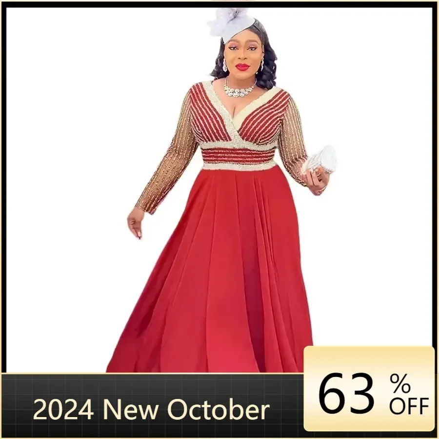 Customized 2024 African Dresses for Women New Fashion Plus Size Sequin Evening Party Long Dress Dashiki Ankara Outfits Robe Afri
Customized 2024 African Dresses for Women New Fashion Plus Size Sequin Evening Party Long Dress Dashiki Ankara Outfits Robe Afri
