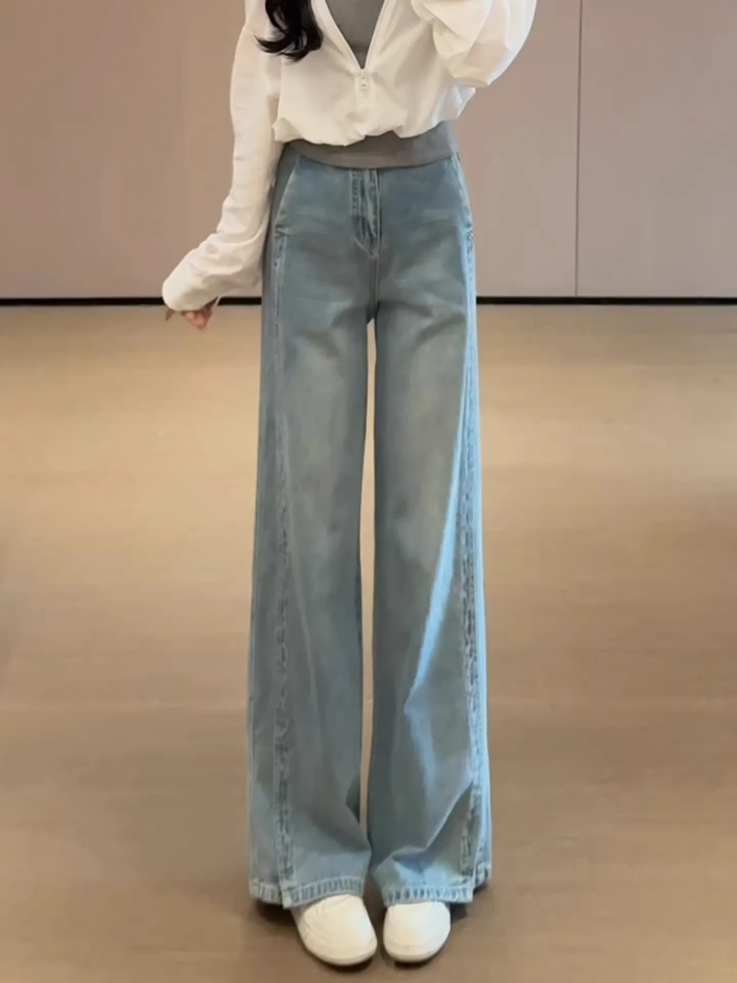 Light Blue High Waist Loose Women's Jeans Flared Legs Straight Long Trousers Spring New Sle Retro Wide Leg Pants
Light Blue High Waist Loose Women's Jeans Flared Legs Straight Long Trousers Spring New Sle Retro Wide Leg Pants