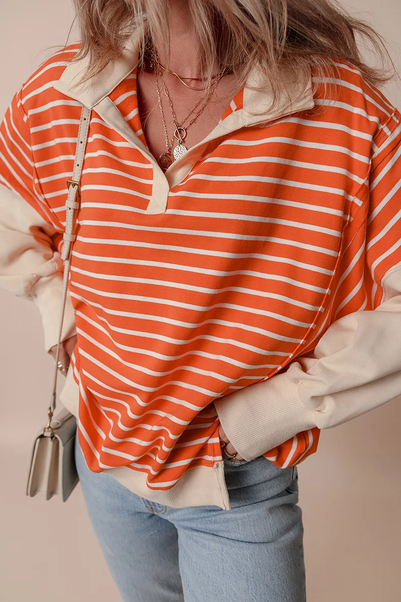 Autumn Long-sleeved Sweatshirt For Women European And American Fashion All-match Striped Printed Pullover For Women Tops
Autumn Long-sleeved Sweatshirt For Women European And American Fashion All-match Striped Printed Pullover For Women Tops