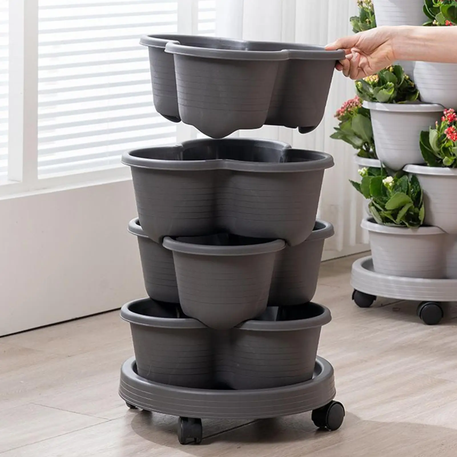 5 Tiers Vegetable Plastic Pot Family Balcony Strawberry Potted Plant Three Dimensional Multi-layer Space Saving Planting Flower
5 Tiers Vegetable Plastic Pot Family Balcony Strawberry Potted Plant Three Dimensional Multi-layer Space Saving Planting Flower