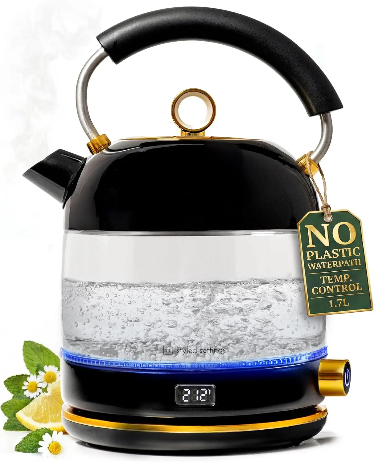 Glass Electric Kettle, Stainless Steel, Auto Shut Off & Keep Warm, Temperature Control - 1500W Fast Boiler for Coffee and Tea
Glass Electric Kettle, Stainless Steel, Auto Shut Off & Keep Warm, Temperature Control - 1500W Fast Boiler for Coffee and Tea