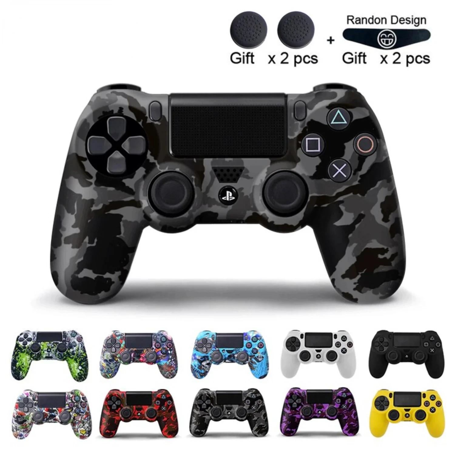 Soft Rubber Skin Cover Protective Case for PS4 Pro Slim Gamepad Controller - 4 Pack
Soft Rubber Skin Cover Protective Case for PS4 Pro Slim Gamepad Controller - 4 Pack