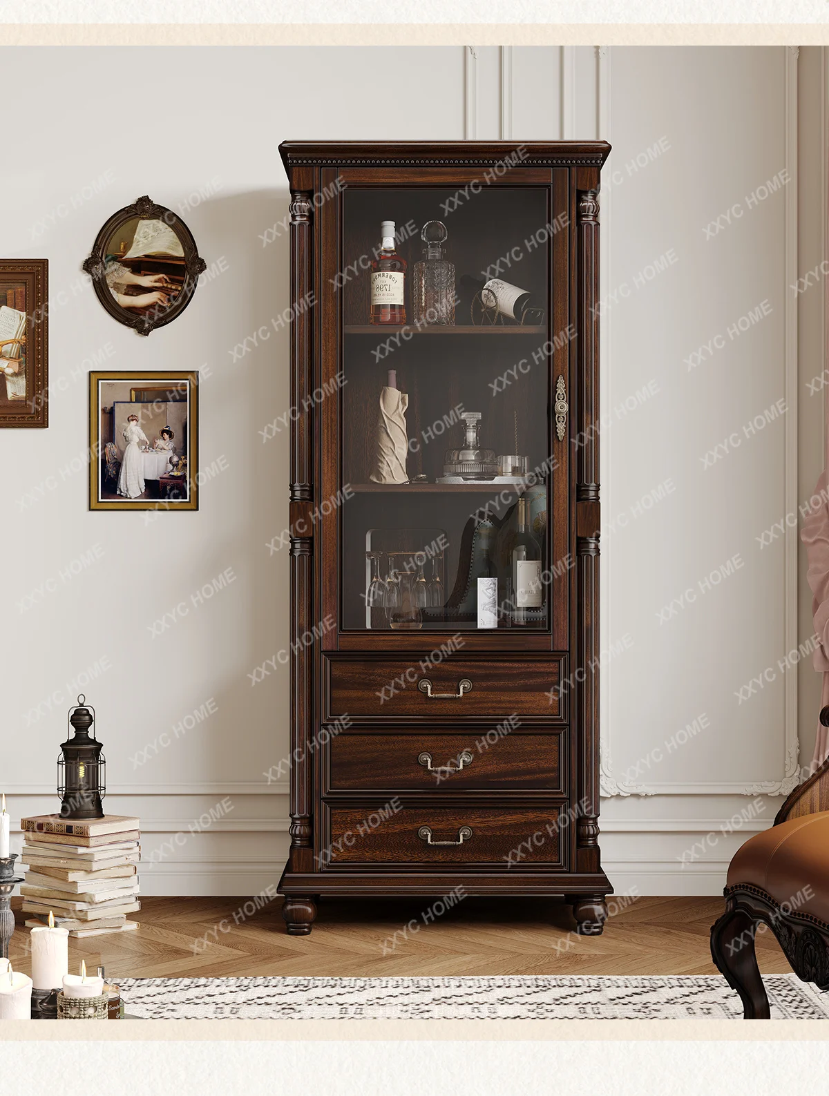 All solid wood retro rural storage locker home restaurant display
All solid wood retro rural storage locker home restaurant display