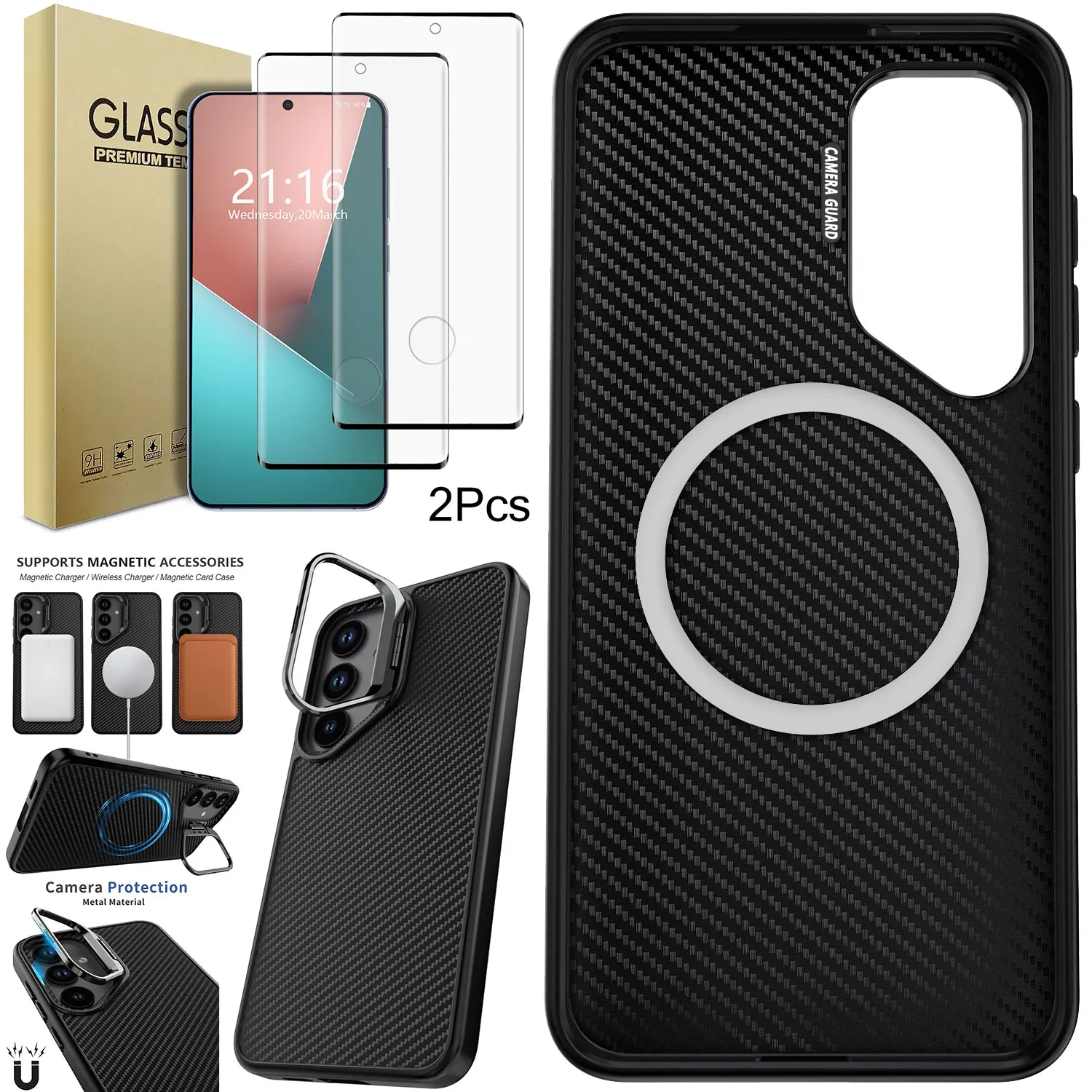 Lens Stand Holder Case Rugged Cover +2pcs Clear Tempered Glass Screen Protectors For Samsung For Galaxy S25 Ultra/S25 Plus/S25
Lens Stand Holder Case Rugged Cover +2pcs Clear Tempered Glass Screen Protectors For Samsung For Galaxy S25 Ultra/S25 Plus/S25