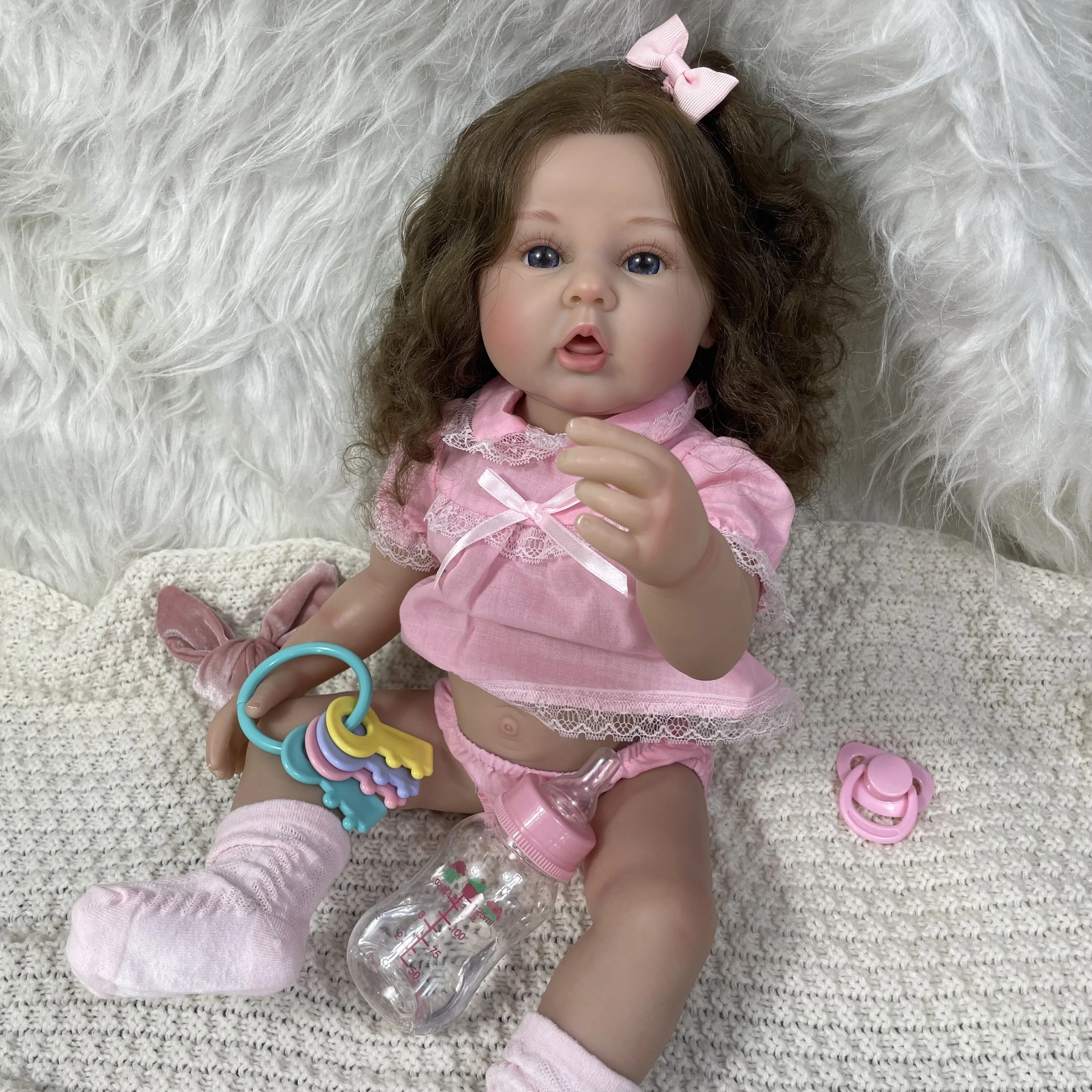 55CM Full Vinyl Washable Body Already Painted Reborn Baby Doll Lovely Girl Lifelike Toddler Toy Figure Gifts
55CM Full Vinyl Washable Body Already Painted Reborn Baby Doll Lovely Girl Lifelike Toddler Toy Figure Gifts