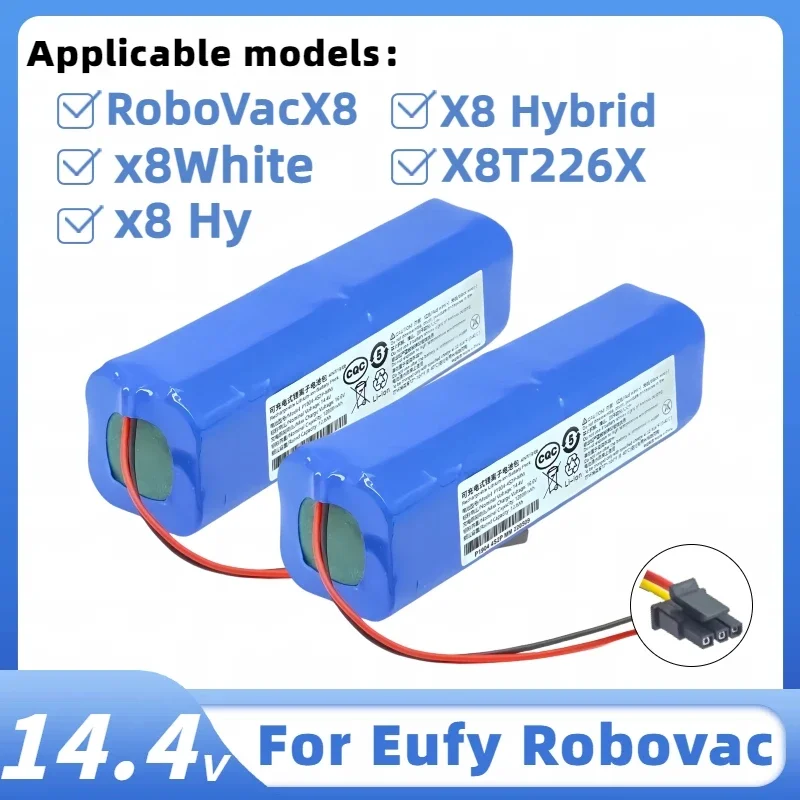 100% original 14.4V 128000mAh battery replacement suitable for Eufy RoboVac X8, X8Hybrid, X8white,X8T226X robot vacuum cleaners
100% original 14.4V 128000mAh battery replacement suitable for Eufy RoboVac X8, X8Hybrid, X8white,X8T226X robot vacuum cleaners