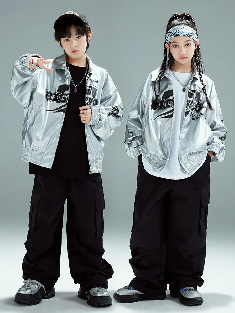 Street Dance Children's Trendy Performance Outfit Boys SethiphopChildren's Hip-Hop Jazz Silver Leather Jacket
Street Dance Children's Trendy Performance Outfit Boys SethiphopChildren's Hip-Hop Jazz Silver Leather Jacket