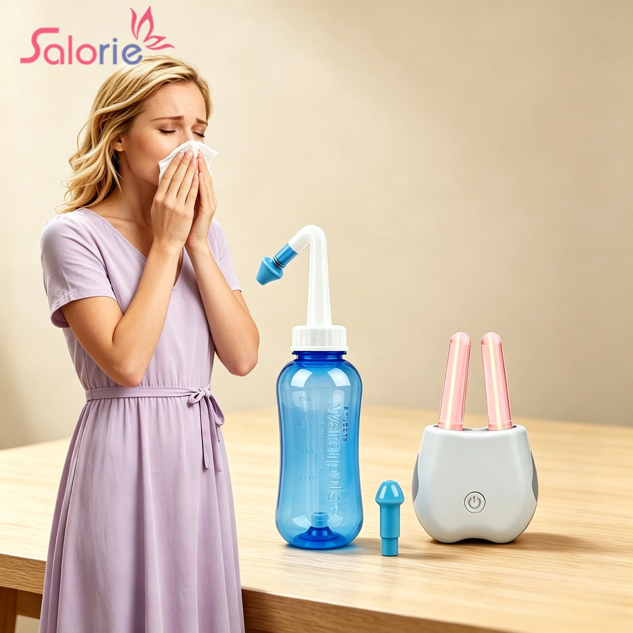 Nasal Red Light Infrared Therapy for Chronic Rhinitis Itchy Runny Nose Phototherapy Hay Fever Cure with 300ml Nasal Wash Bottle
Nasal Red Light Infrared Therapy for Chronic Rhinitis Itchy Runny Nose Phototherapy Hay Fever Cure with 300ml Nasal Wash Bottle