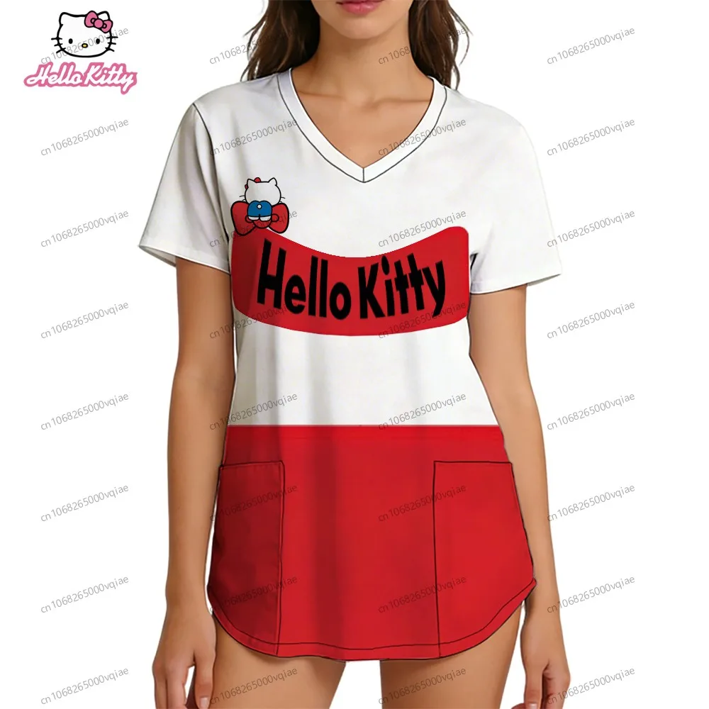 Harajuku Fashion Nurse Uniform V Neck T Shirt Top Women Hello Kitty New Women's T-shirt Kawaii 2026 Pocket Cute Tops Y2k Clothes
Harajuku Fashion Nurse Uniform V Neck T Shirt Top Women Hello Kitty New Women's T-shirt Kawaii 2026 Pocket Cute Tops Y2k Clothes
