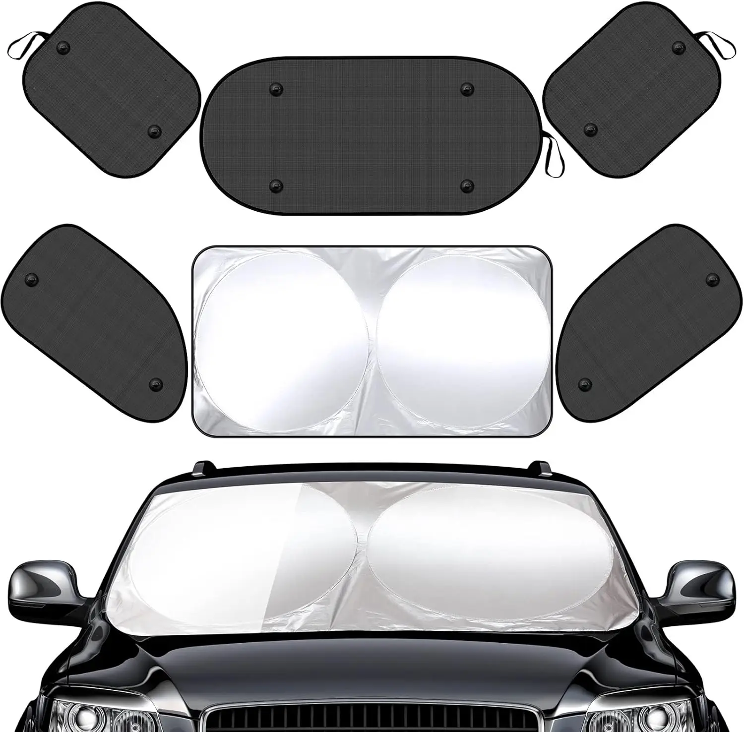 6 Pack Car Window Shades for Baby, Include Front Rear Side Sun Visor Windshield Shade Cling Sunshade with Suction Cups for UV Pr
6 Pack Car Window Shades for Baby, Include Front Rear Side Sun Visor Windshield Shade Cling Sunshade with Suction Cups for UV Pr