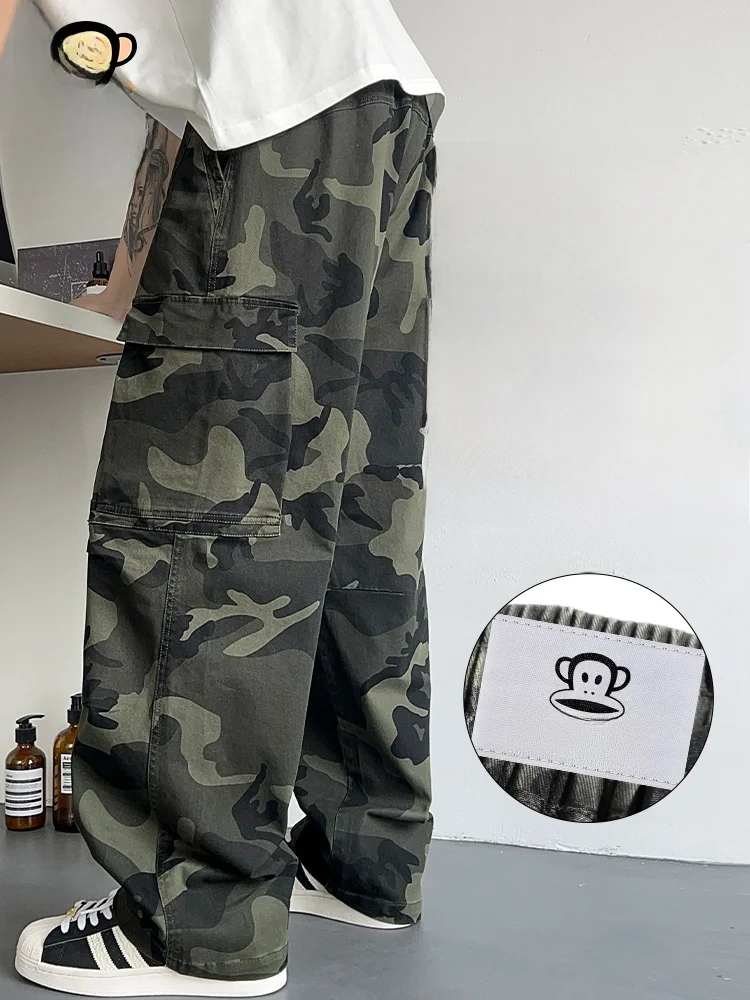 PaulFrank Men's Camouflage Work Pants Loose Wide Leg Casual Trousers High Street Style Retro Spring Fashion Youth Cotton Blend
PaulFrank Men's Camouflage Work Pants Loose Wide Leg Casual Trousers High Street Style Retro Spring Fashion Youth Cotton Blend