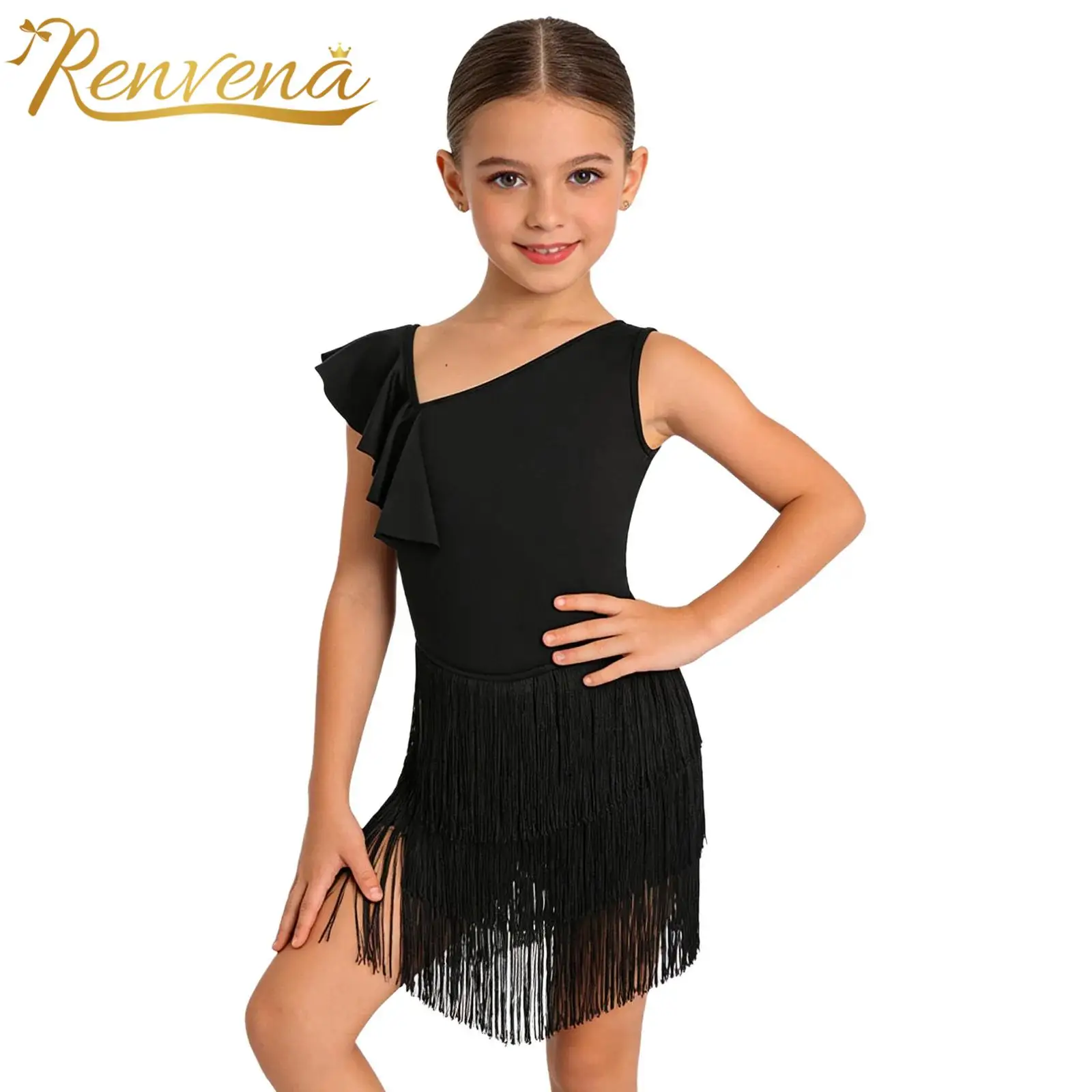 Kids Latin Dance Dress Asymmetrical Tassels Girls Tango Samba Dancing Fringed Dress Ballroom Performance Competition Dancewear
Kids Latin Dance Dress Asymmetrical Tassels Girls Tango Samba Dancing Fringed Dress Ballroom Performance Competition Dancewear