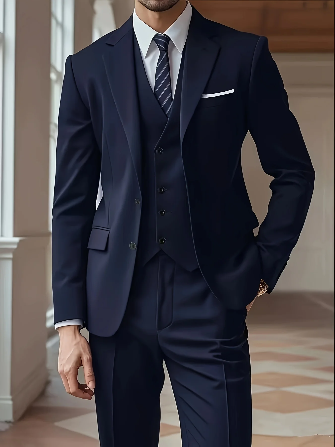 Новинка: Мужской костюм-тройка Slim Fit – идеально подходит для свадьбы, вечеринки, деловых встреч, выпускного и всех официальных мероприятий
Новинка: Мужской костюм-тройка Slim Fit – идеально подходит для свадьбы, вечеринки, деловых встреч, выпускного и всех официальных мероприятий