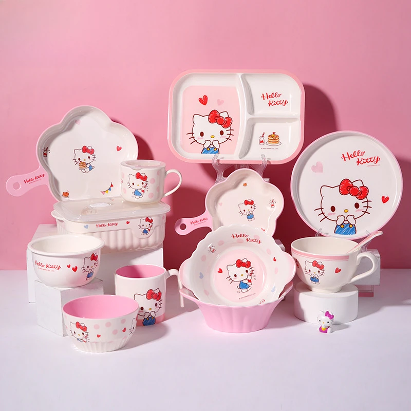 Sanrios Cartoon Anime Cute Hello Kitty Bowl Utensils Children's and Students' Dining Plates Family and School Tableware Gifts
Sanrios Cartoon Anime Cute Hello Kitty Bowl Utensils Children's and Students' Dining Plates Family and School Tableware Gifts