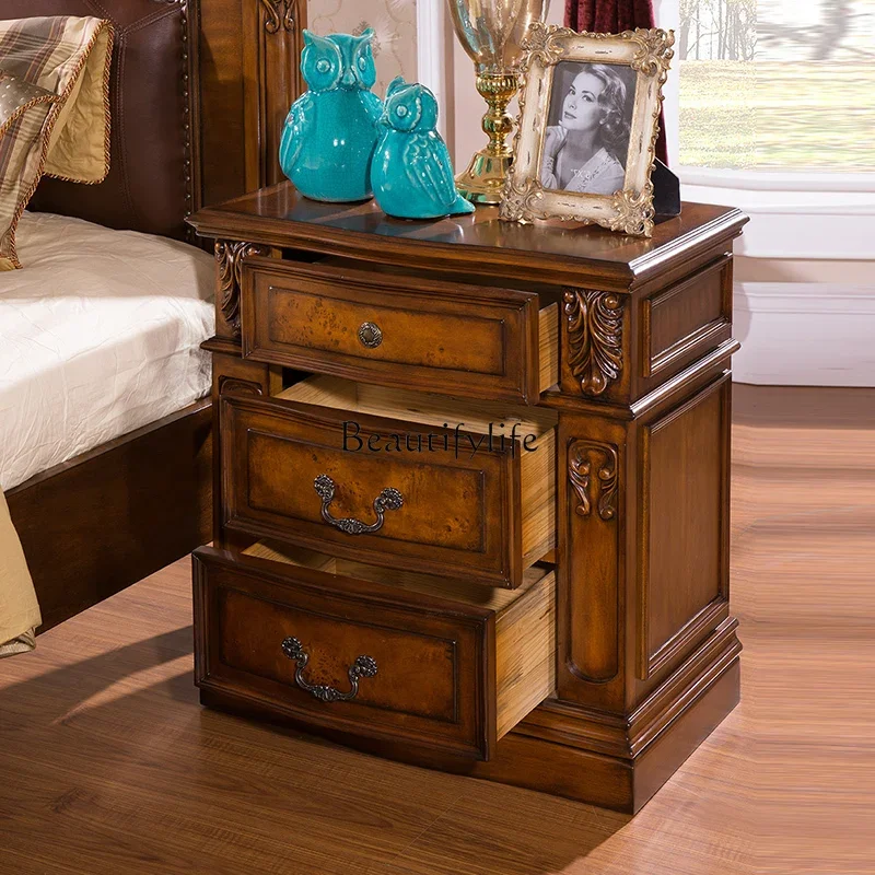 yj19 American carved whole storage cabinet household all solid wood bedside locker 
yj19 American carved whole storage cabinet household all solid wood bedside locker