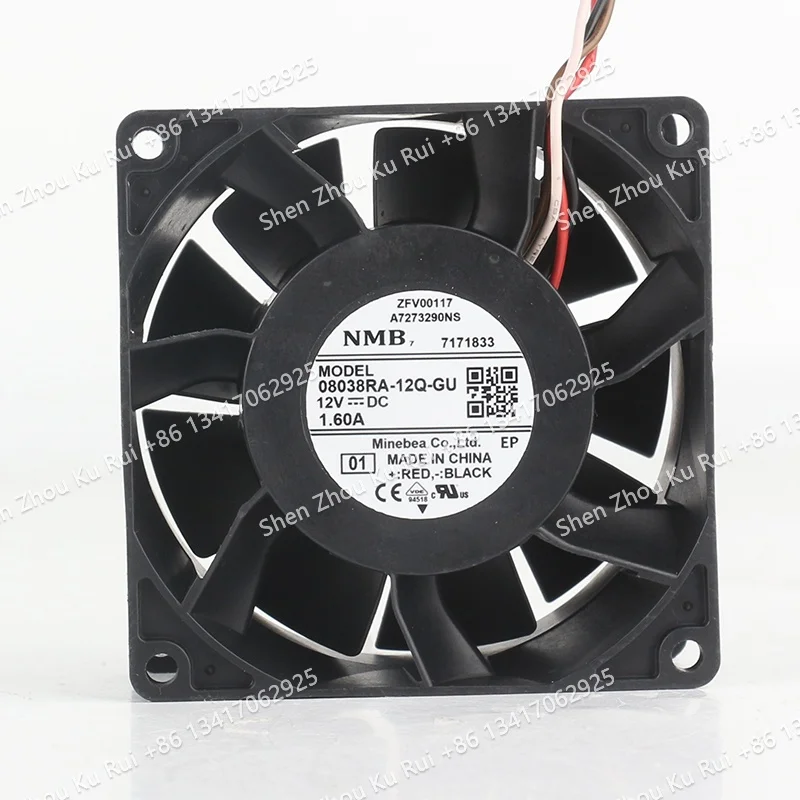 80X80X38MM New original NMB 5V 24V 48V DC12V 1.60A AC EC 8038 high air volume inverter fan 4-wire 08038RA-12Q-GU 8CM cooling fan
80X80X38MM New original NMB 5V 24V 48V DC12V 1.60A AC EC 8038 high air volume inverter fan 4-wire 08038RA-12Q-GU 8CM cooling fan