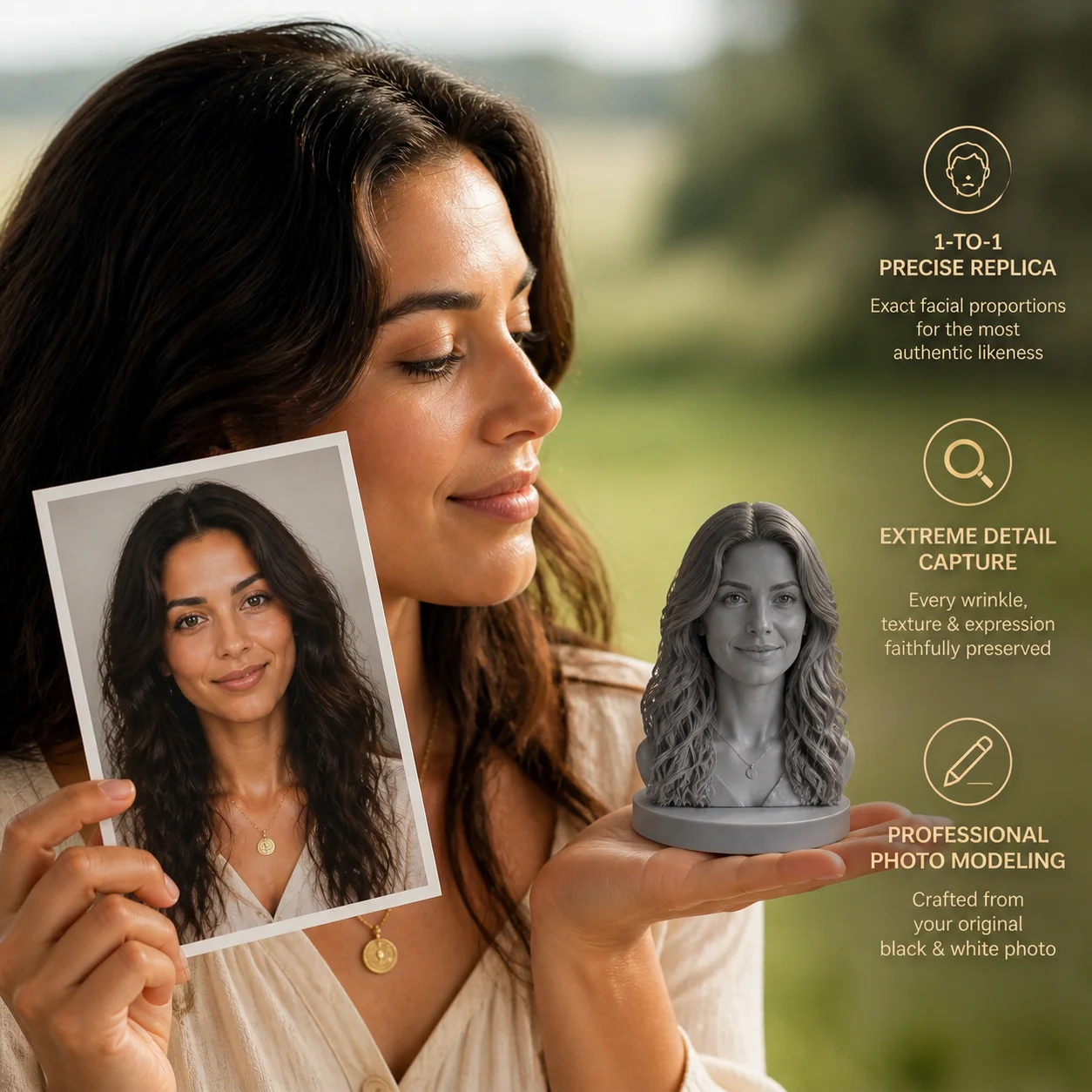 Personalized Head Portrait, Custom 3D Sculpture From Photo, 10cm Realistic Statue, Unique Gift for Lover Home Decoration
Personalized Head Portrait, Custom 3D Sculpture From Photo, 10cm Realistic Statue, Unique Gift for Lover Home Decoration