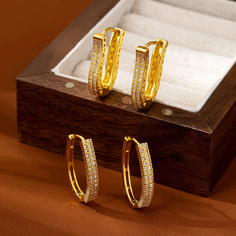 Luxury 24K 9999 Pure Gold real gold Women's Geometric Hollow-out Diamond Ear Buckle
Luxury 24K 9999 Pure Gold real gold Women's Geometric Hollow-out Diamond Ear Buckle