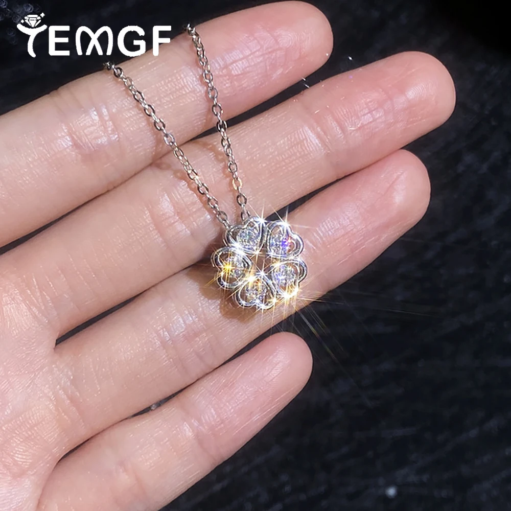 TEMGF Full 3mm Moissanite Pendant Necklace 925 Silver Chain for Charm Women Lucky Love-shaped Flower Design Fine Jewelry WithGRA
TEMGF Full 3mm Moissanite Pendant Necklace 925 Silver Chain for Charm Women Lucky Love-shaped Flower Design Fine Jewelry WithGRA