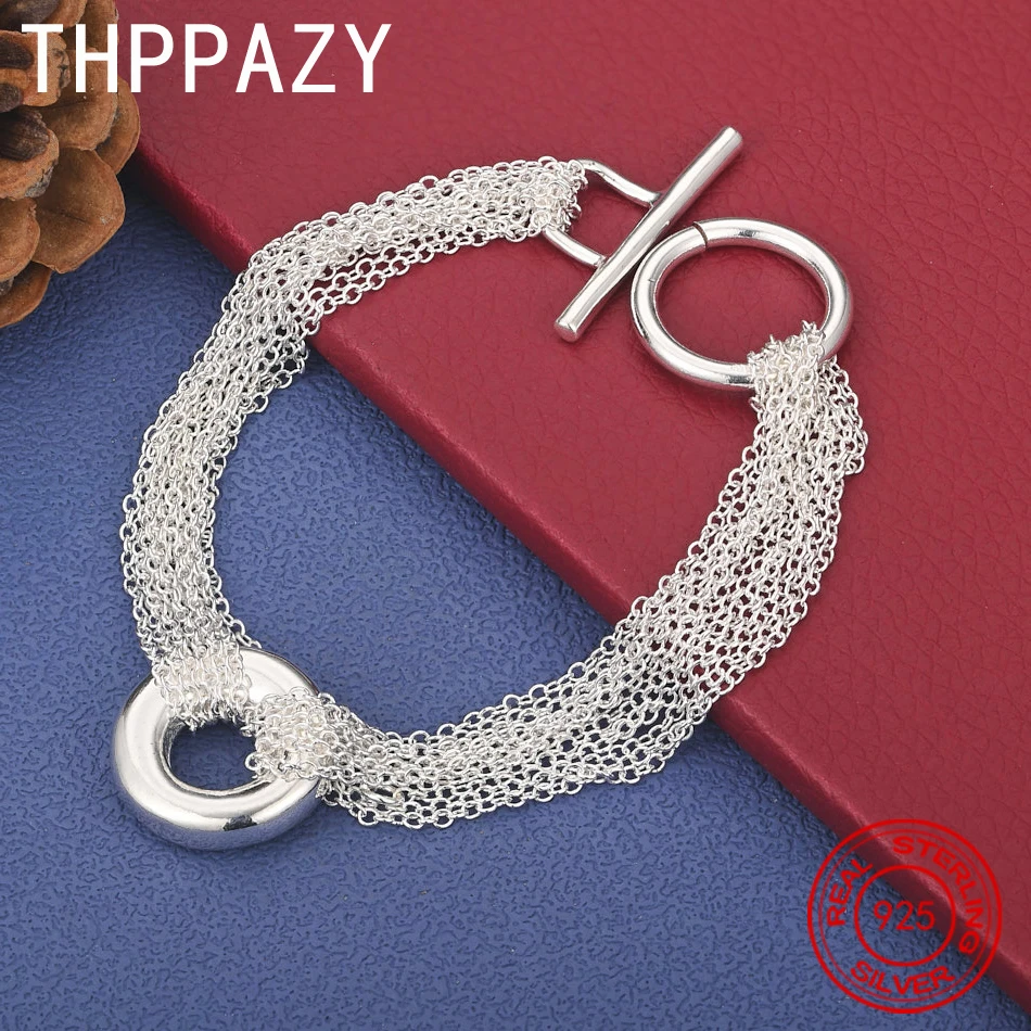 THPPAZY 925 Sterling Silver Minimalist Round Bracelet Women Party Fashion Simple Original Jewelry Wedding Banquet Party Gift
THPPAZY 925 Sterling Silver Minimalist Round Bracelet Women Party Fashion Simple Original Jewelry Wedding Banquet Party Gift