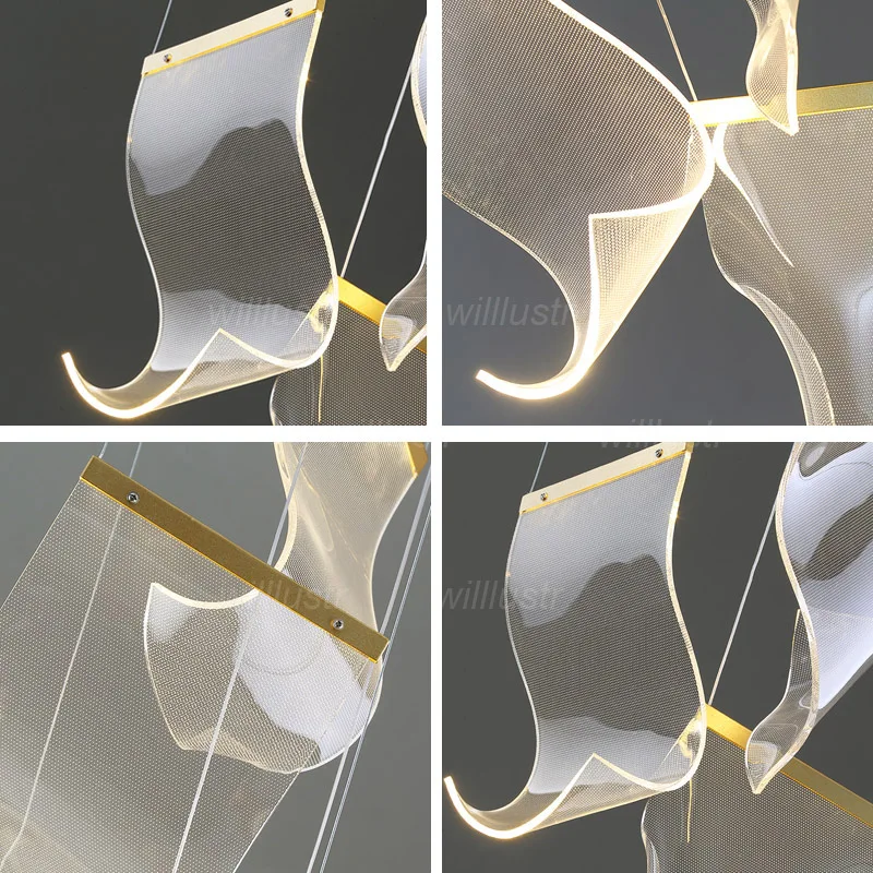 Creative Acrylic LED Pendant Light Modern Aluminum Suspension Lamp Hall Villa Mall Duplex Staircase Paper Art Hanging Lighting 
Creative Acrylic LED Pendant Light Modern Aluminum Suspension Lamp Hall Villa Mall Duplex Staircase Paper Art Hanging Lighting