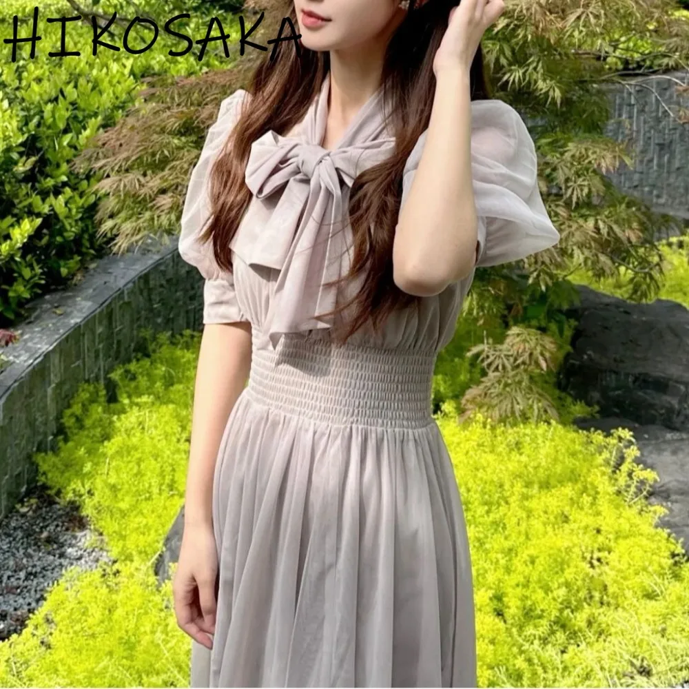 Japan Style Sweet Bubble Sleeve Solid Dress Bow Lace Up Slim A-line Bodycon Robe 2025 Summer New Chic Mesh Vestidos Mujer
Japan Style Sweet Bubble Sleeve Solid Dress Bow Lace Up Slim A-line Bodycon Robe 2025 Summer New Chic Mesh Vestidos Mujer