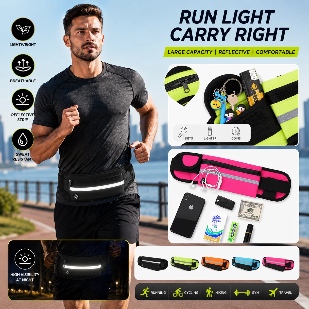 Unisex Sports Leisure Waist Bag Waterproof Shockproof Close Fit Phone Pouch Outdoor Running Cycling Fitness Waist Pack
Unisex Sports Leisure Waist Bag Waterproof Shockproof Close Fit Phone Pouch Outdoor Running Cycling Fitness Waist Pack