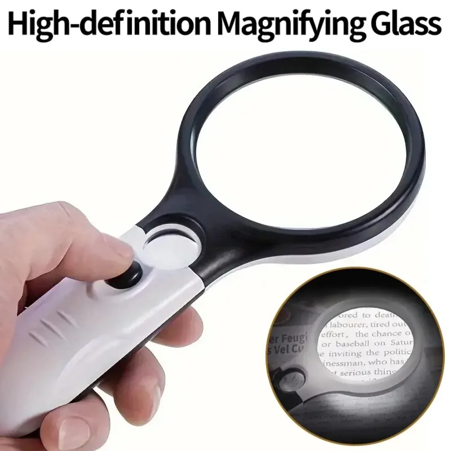 High Definition Black Magnifier Elderly Reading Scientific Observation Jewelry Appraisal Watch Repair Handheld Portable Lamp
High Definition Black Magnifier Elderly Reading Scientific Observation Jewelry Appraisal Watch Repair Handheld Portable Lamp
