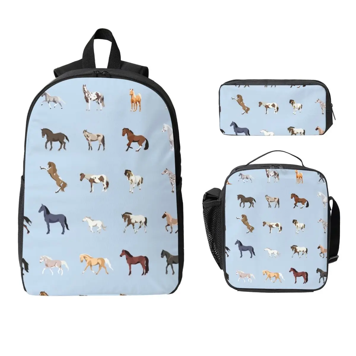 USA Horse Breeds Pattern Backpack Boys Girls BookBag School Bag Computer Shoulder Bags 3ps Insulated Lunch Bag Pencil Case
USA Horse Breeds Pattern Backpack Boys Girls BookBag School Bag Computer Shoulder Bags 3ps Insulated Lunch Bag Pencil Case