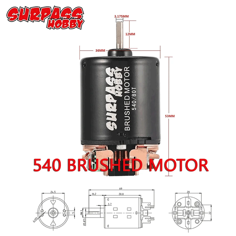 SURPASS HOBBY 540 Матовый двигатель 35T 80T 13T 17T 21T 23T 27T 45T 55T 3,175 мм Вал для 1/10 Off-Road Rock Crawler Альпинистский радиоуправляемый автомобиль
SURPASS HOBBY 540 Матовый двигатель 35T 80T 13T 17T 21T 23T 27T 45T 55T 3,175 мм Вал для 1/10 Off-Road Rock Crawler Альпинистский радиоуправляемый автомобиль