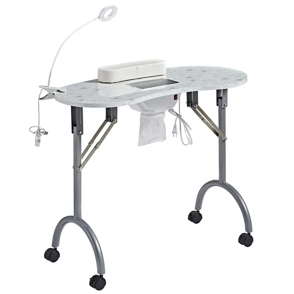 Nail Desk Portable Manicure Table, Professional Nail Table with USB-plug LED Table Lamp, Sponge Pillow, Electric Dust Collector
Nail Desk Portable Manicure Table, Professional Nail Table with USB-plug LED Table Lamp, Sponge Pillow, Electric Dust Collector