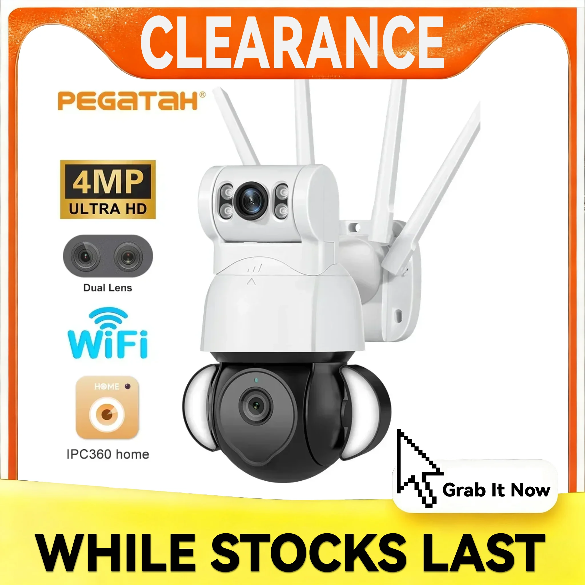Уличная Wi-Fi IP-камера PEGATAH 4 МП PTZ с двумя объективами, умным прожектором, обнаружением человека и цветным ночным видением
Уличная Wi-Fi IP-камера PEGATAH 4 МП PTZ с двумя объективами, умным прожектором, обнаружением человека и цветным ночным видением
