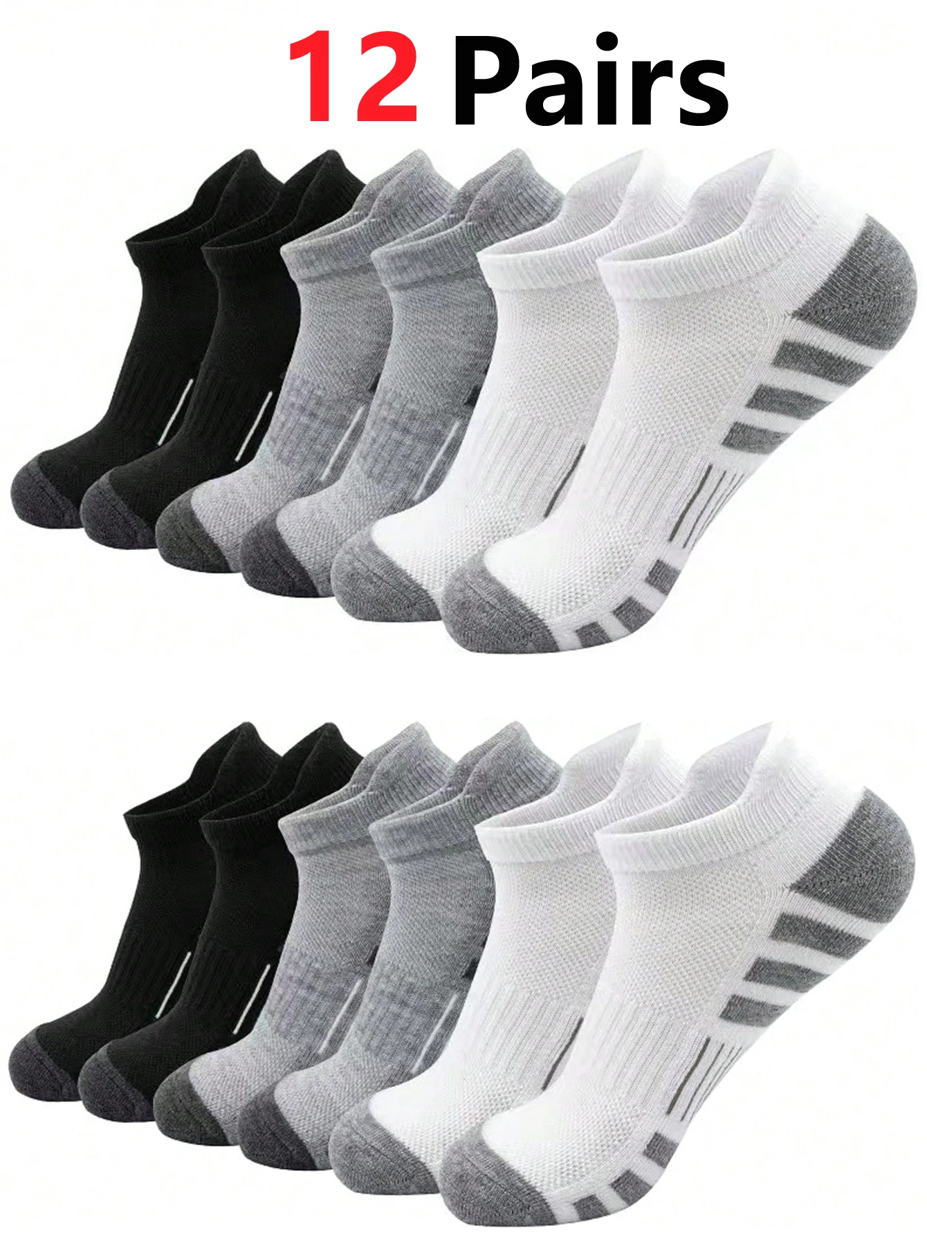 12 Pairs Cushioned Breathable Ankle Athletic Running Socks Low Cut Sports Tab Men Women Running Tab Sports Socks
12 Pairs Cushioned Breathable Ankle Athletic Running Socks Low Cut Sports Tab Men Women Running Tab Sports Socks