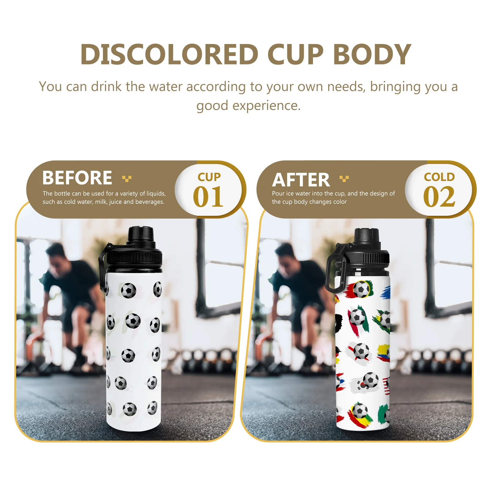 Large Capacity Color Changing Water Bottle Premium Leak-Proof Design for Sports Outdoor Fitness Gym Travel Reusable Water
Large Capacity Color Changing Water Bottle Premium Leak-Proof Design for Sports Outdoor Fitness Gym Travel Reusable Water