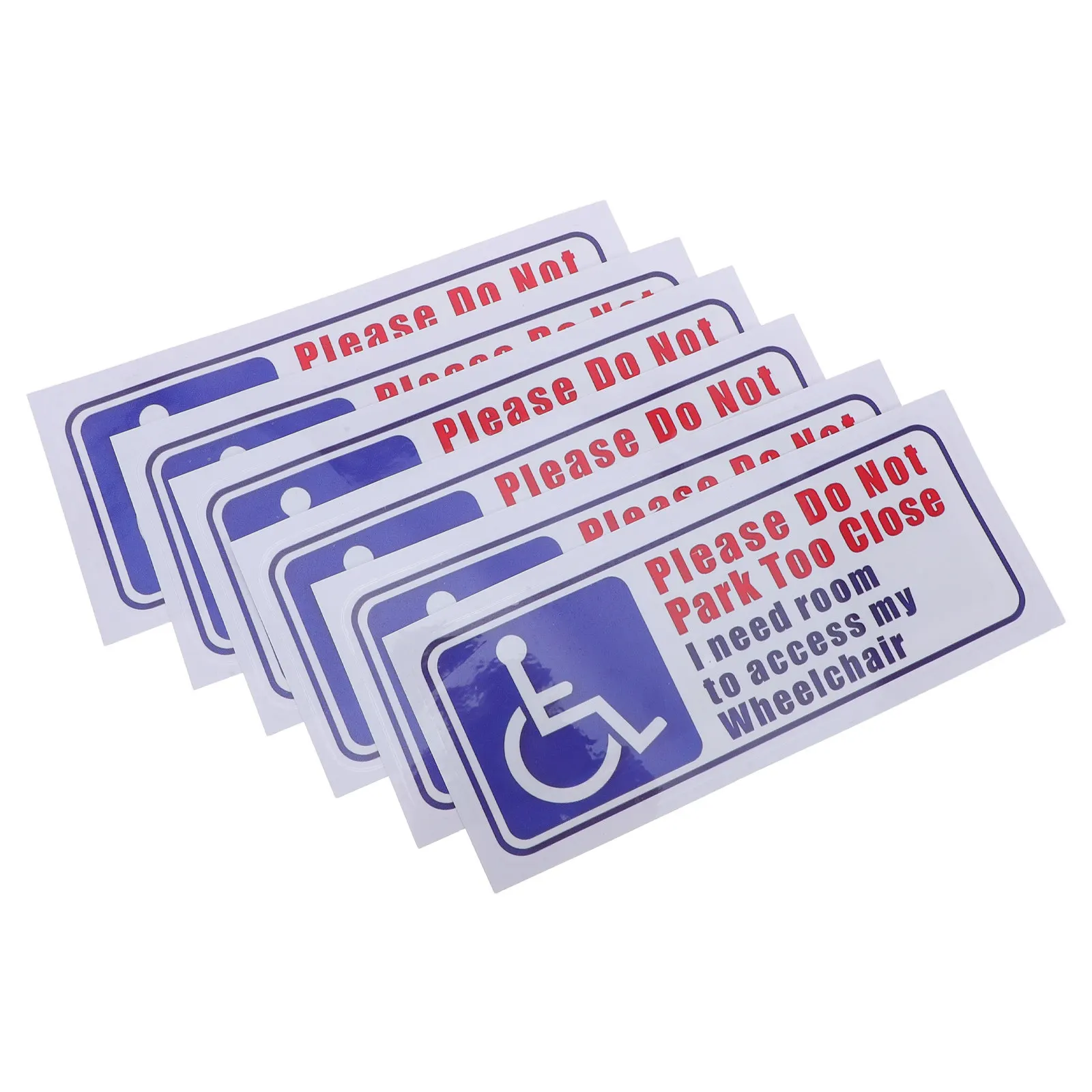 6Pcs Handicap Access Parking Decal High Contrast Tactile Wheelchair Disabled Car Sticker No Parking Too Close Reminder Sticker
6Pcs Handicap Access Parking Decal High Contrast Tactile Wheelchair Disabled Car Sticker No Parking Too Close Reminder Sticker