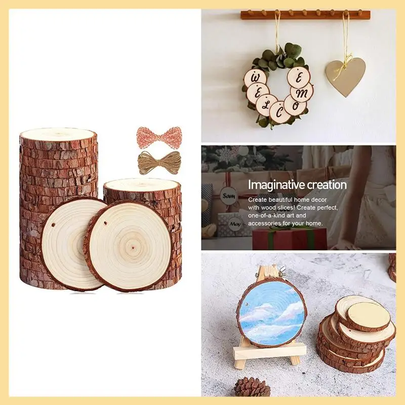 30Pc Natural Rounds Unfinished Wooden Circles Wood Ornaments Craft Supplies 3.5-4.0 Inch DIY And Painting
30Pc Natural Rounds Unfinished Wooden Circles Wood Ornaments Craft Supplies 3.5-4.0 Inch DIY And Painting