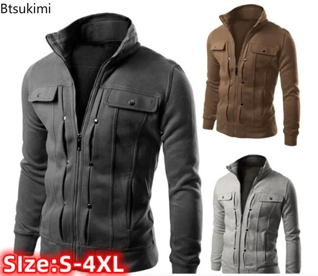 New 2025 Spring Autumn Men's Hoodies Jacket Fashion Stand Collar Zipper Loose Casual Windproof Outerwear Men Outdoor Sport Coats
New 2025 Spring Autumn Men's Hoodies Jacket Fashion Stand Collar Zipper Loose Casual Windproof Outerwear Men Outdoor Sport Coats