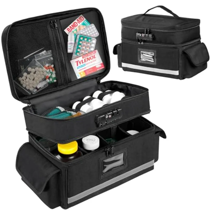 Zannaki Medicine Storage Bag with Combination Lock, Double Layers Pill Bottle Organizer Bag Empty, Medication Locking Box with
Zannaki Medicine Storage Bag with Combination Lock, Double Layers Pill Bottle Organizer Bag Empty, Medication Locking Box with