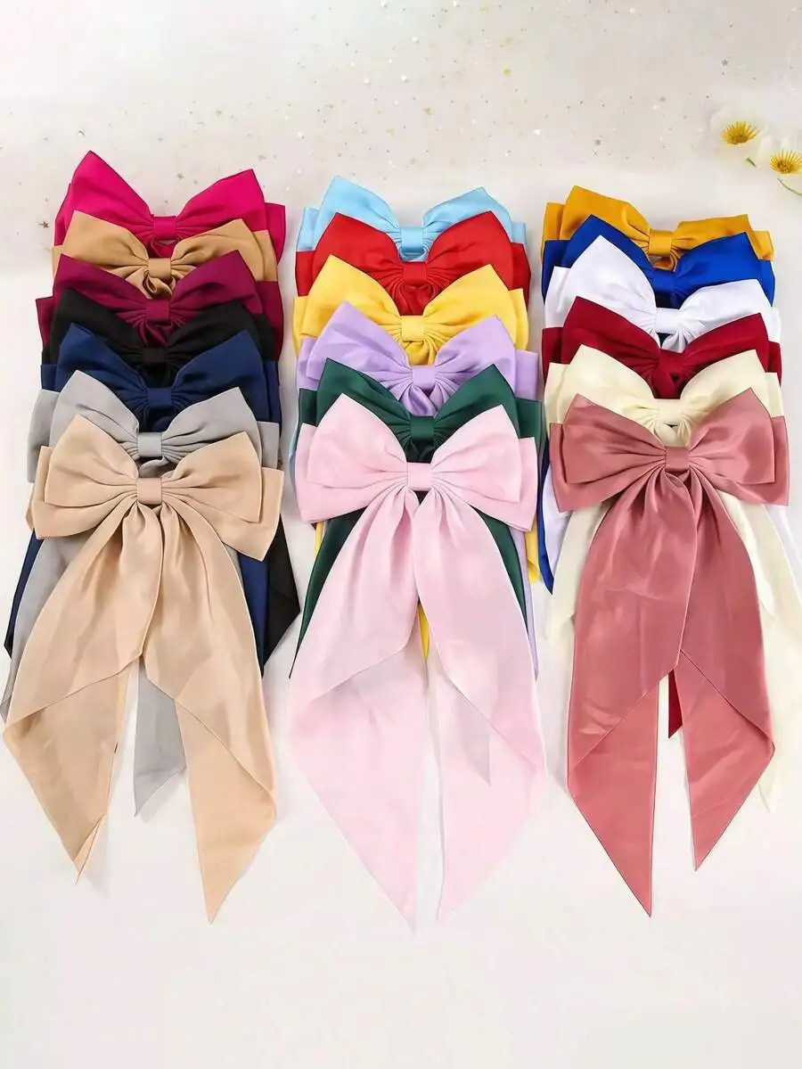 12pcs Assorted Color Large Bow Hair Clips For Women Daily Wear Festive Accessories
12pcs Assorted Color Large Bow Hair Clips For Women Daily Wear Festive Accessories