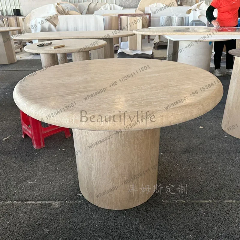 Marble dining table natural dining table high-end travertine minimalist hotel master design simple home
Marble dining table natural dining table high-end travertine minimalist hotel master design simple home
