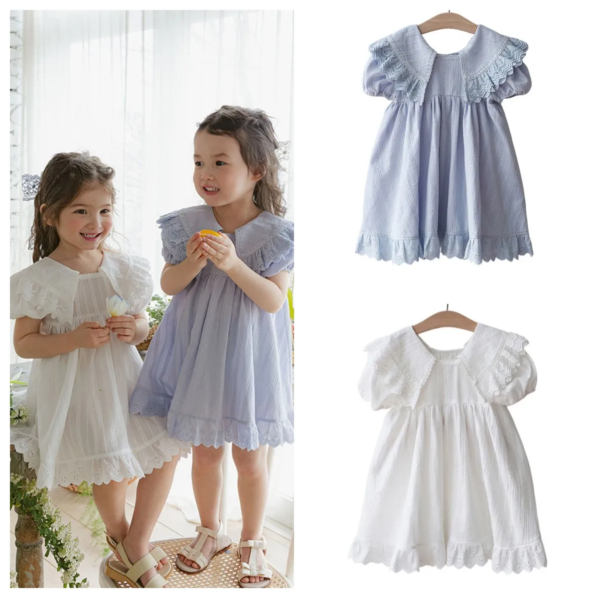 Girls Princess Dress 2025 Summer Korean Toddler Kids Girl Sweet Lace Lapel Short Sleeve Dress Children's Clothes
Girls Princess Dress 2025 Summer Korean Toddler Kids Girl Sweet Lace Lapel Short Sleeve Dress Children's Clothes