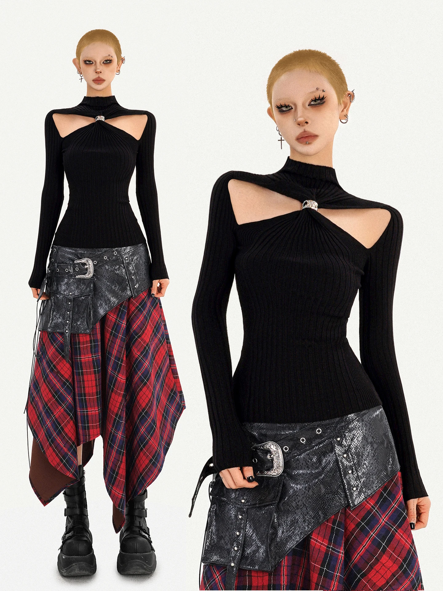 Nico Molly Cool Style Hollow out Long Sleeve Knitted Top Women's Slim Fit Inner Wear Black Color Design Sensation T-Shirt
Nico Molly Cool Style Hollow out Long Sleeve Knitted Top Women's Slim Fit Inner Wear Black Color Design Sensation T-Shirt