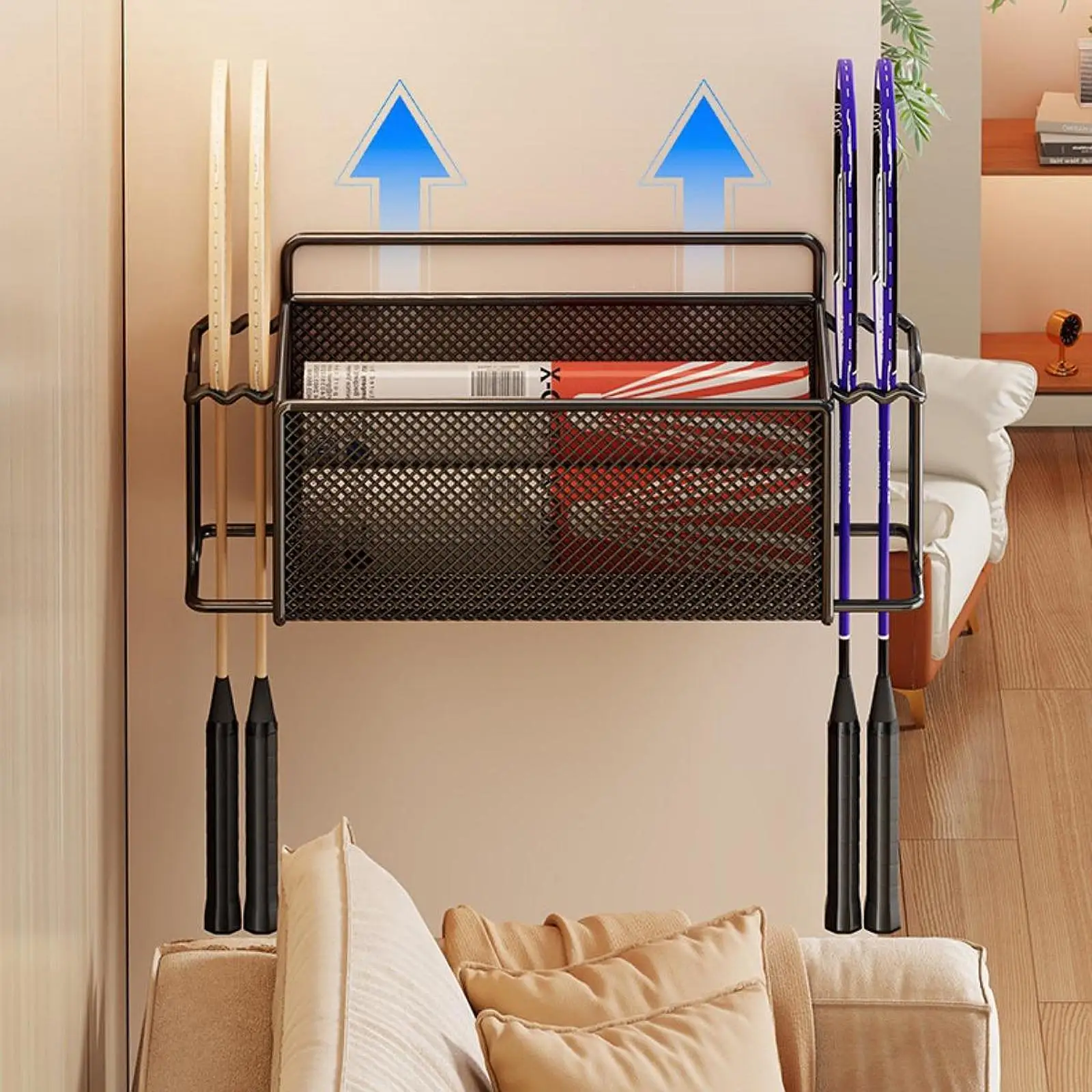 Badminton Racket Rack Heavy Duty Iron for Garage Sturdy Storage Organizer Racket Holder Storage Basket
Badminton Racket Rack Heavy Duty Iron for Garage Sturdy Storage Organizer Racket Holder Storage Basket