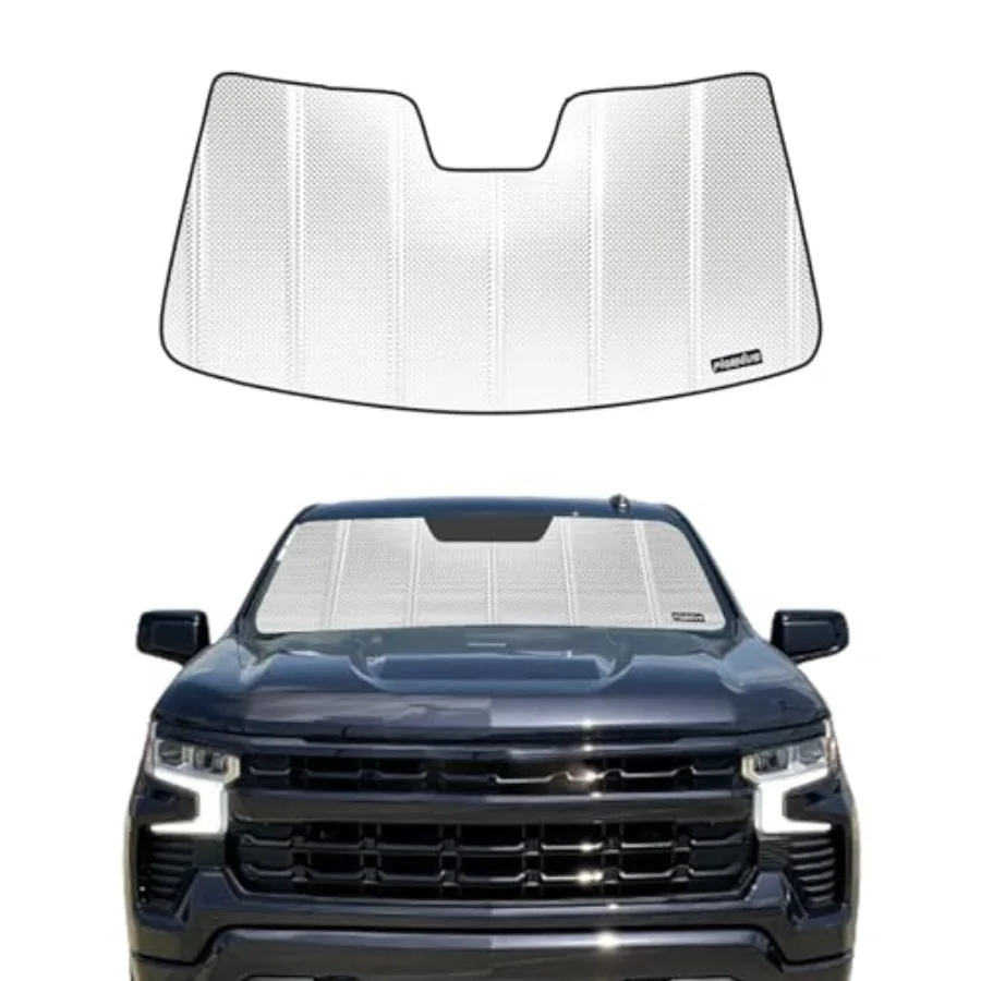 Windshield Sun Shade for Chevrolet ado/GMC Sierra 1500/2500HD/3500HD for 2019-2026. Reflective Aluminum Film Front Window Sunsh
Windshield Sun Shade for Chevrolet ado/GMC Sierra 1500/2500HD/3500HD for 2019-2026. Reflective Aluminum Film Front Window Sunsh