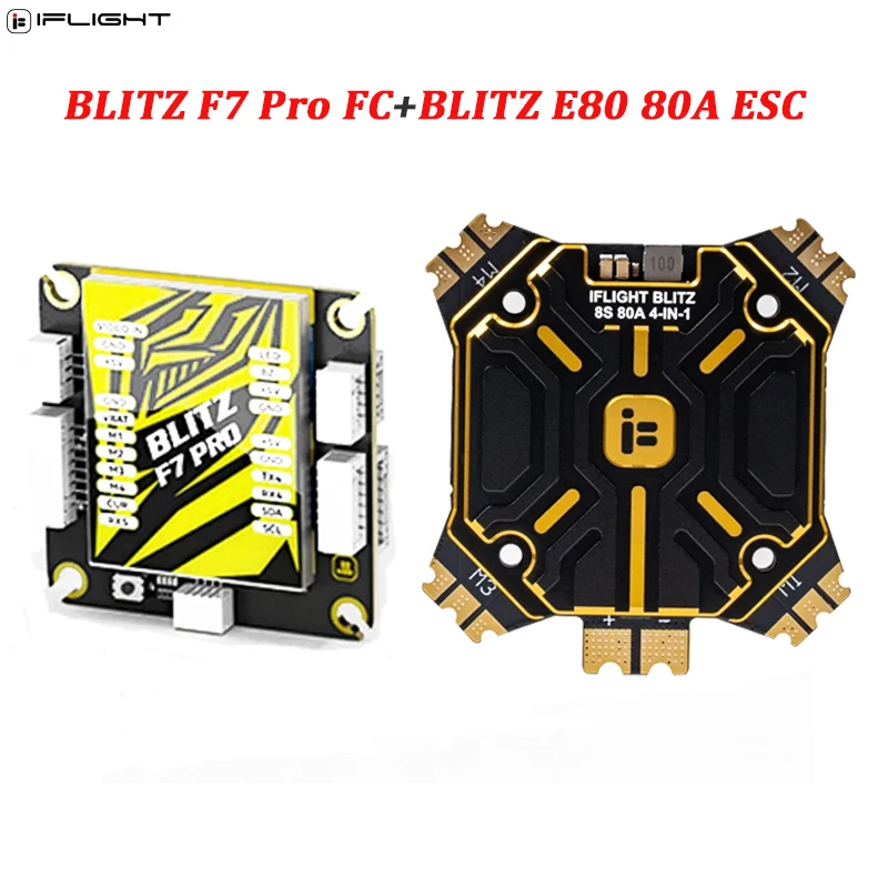 IFLIGHT BLITZ F7 Pro 4-8S 512MB VTX Flight Controller/ BLITZ E80 4-IN-1 Pro G2 80A 2-8S DShot ESC For RC Racing Crossover Drone
IFLIGHT BLITZ F7 Pro 4-8S 512MB VTX Flight Controller/ BLITZ E80 4-IN-1 Pro G2 80A 2-8S DShot ESC For RC Racing Crossover Drone