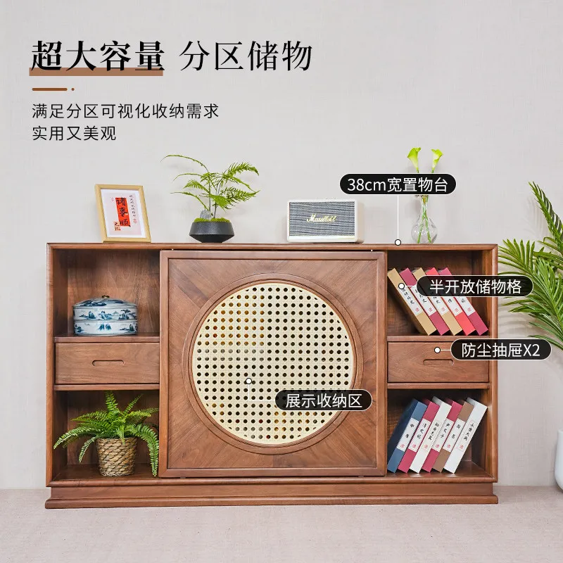 PYJ black walnut solid wood side cabinet integrated household small apartment cabinet against the wall
PYJ black walnut solid wood side cabinet integrated household small apartment cabinet against the wall